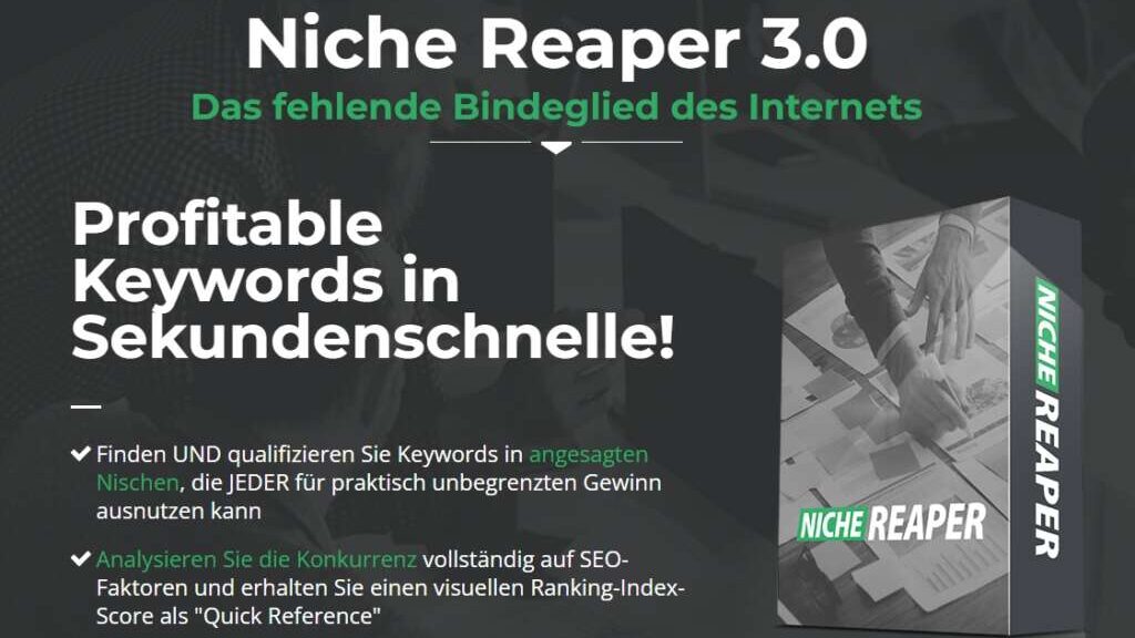 Trendige Nische finden - Echter Käuferverkehr mit Niche Reaper 3.0 für passive monatliche Einkommensströme und Bonus