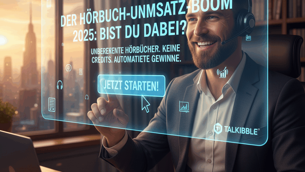 Der Hörbuch-Umsatz-Boom 2025: Bist Du dabei? Meine Talkibble-Erfahrung & Dein Weg zum KI-Audio-Empire