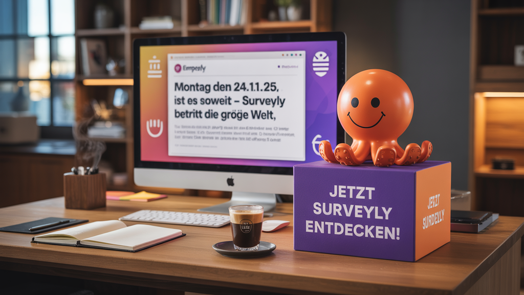 🚀 Breaking News: Am Montag, den 24.11.25, ist es soweit – Surveyly betritt die große Welt!