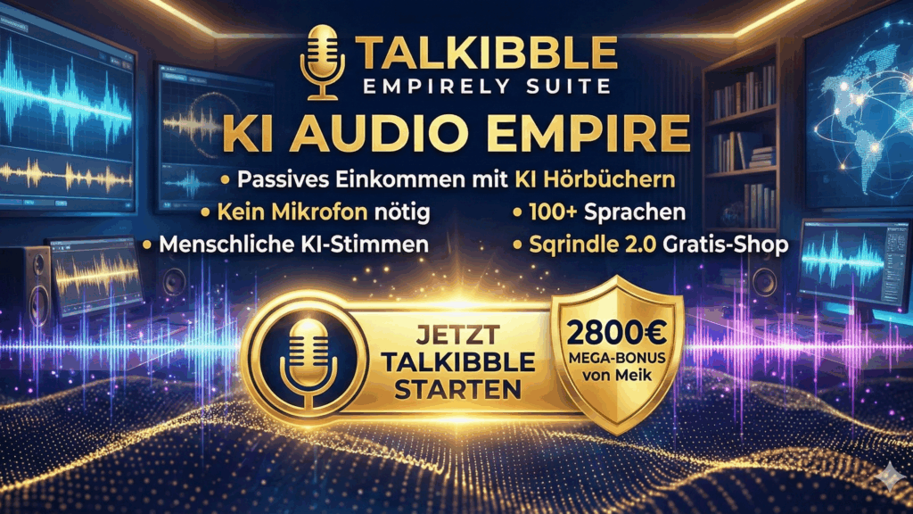 Die Audio-Revolution: Wie du mit Talkibble ein "KI Audio Empire" aufbaust und deine finanzielle Freiheit erlangst