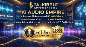 Die Audio-Revolution: Wie du mit Talkibble ein "KI Audio Empire" aufbaust und deine finanzielle Freiheit erlangst